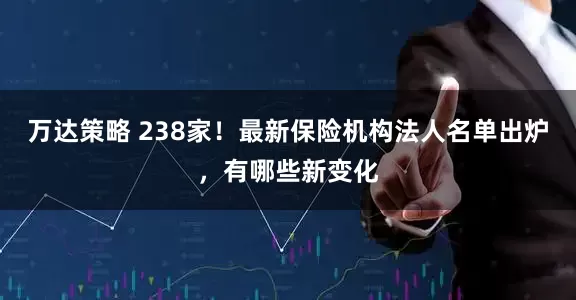 万达策略 238家！最新保险机构法人名单出炉，有哪些新变化