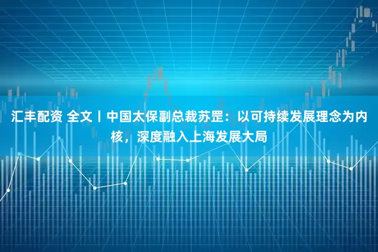汇丰配资 全文丨中国太保副总裁苏罡：以可持续发展理念为内核，深度融入上海发展大局