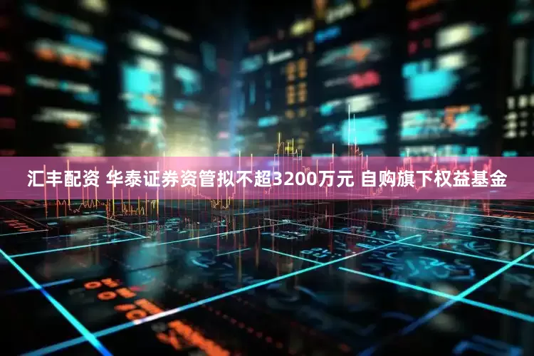 汇丰配资 华泰证券资管拟不超3200万元 自购旗下权益基金